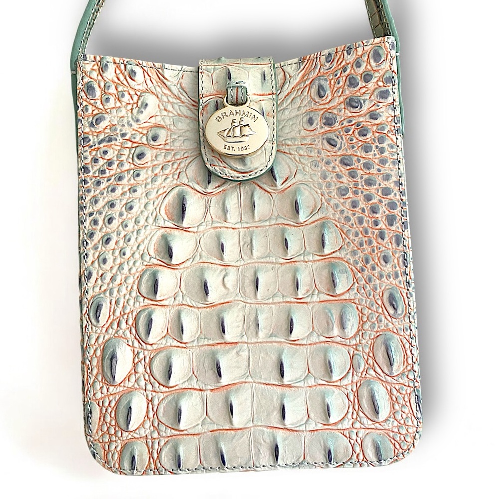 Vintage Color Authentic Brahmin Marley Melbourne Genuine Leather Crossbody Bag - Picture 7 of 10